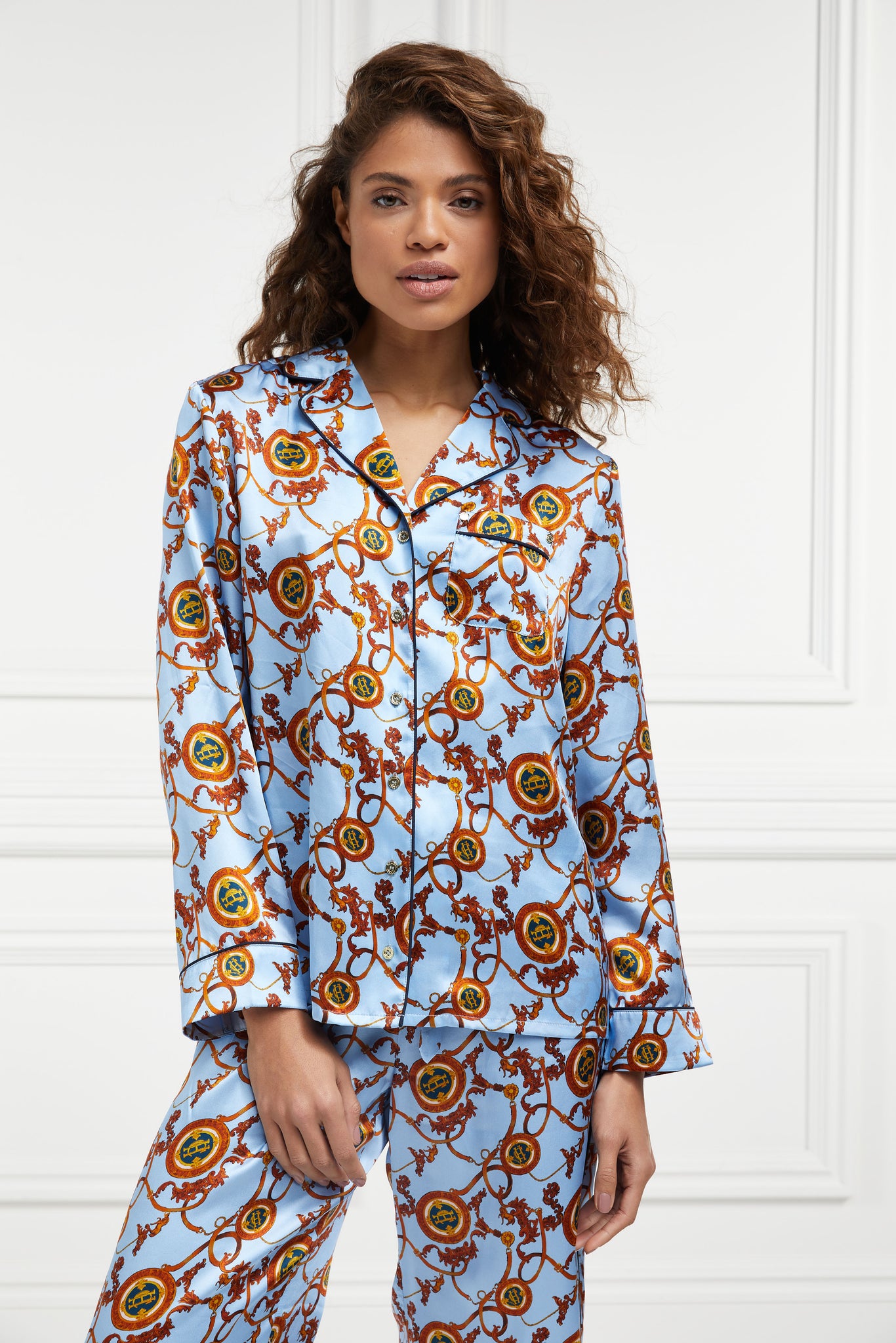 Silk Pyjama Shirt (Sky Blue)