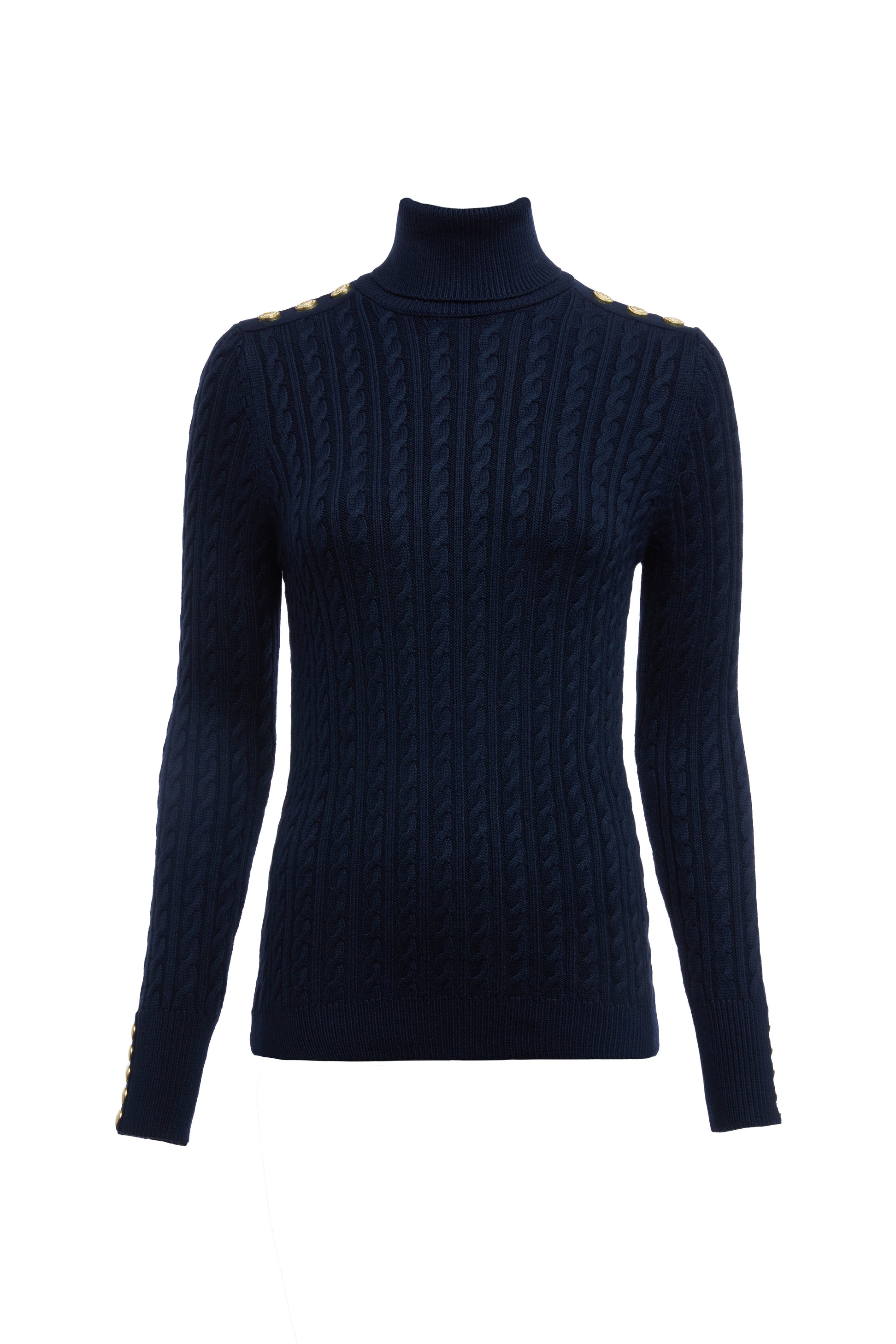 Seattle Roll Neck Cable Knit (Ink Navy) – Holland Cooper