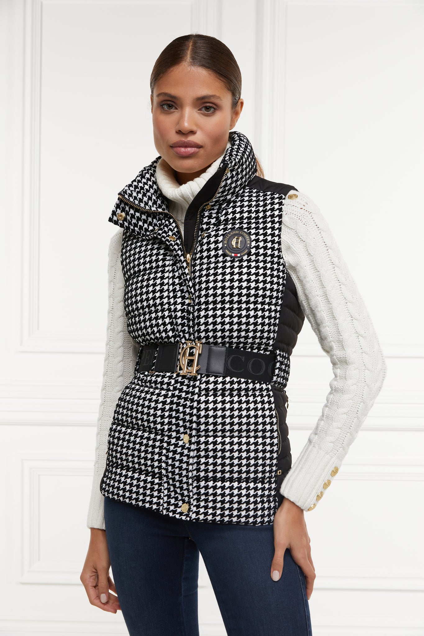 Valais Quilted Gilet (Houndstooth)