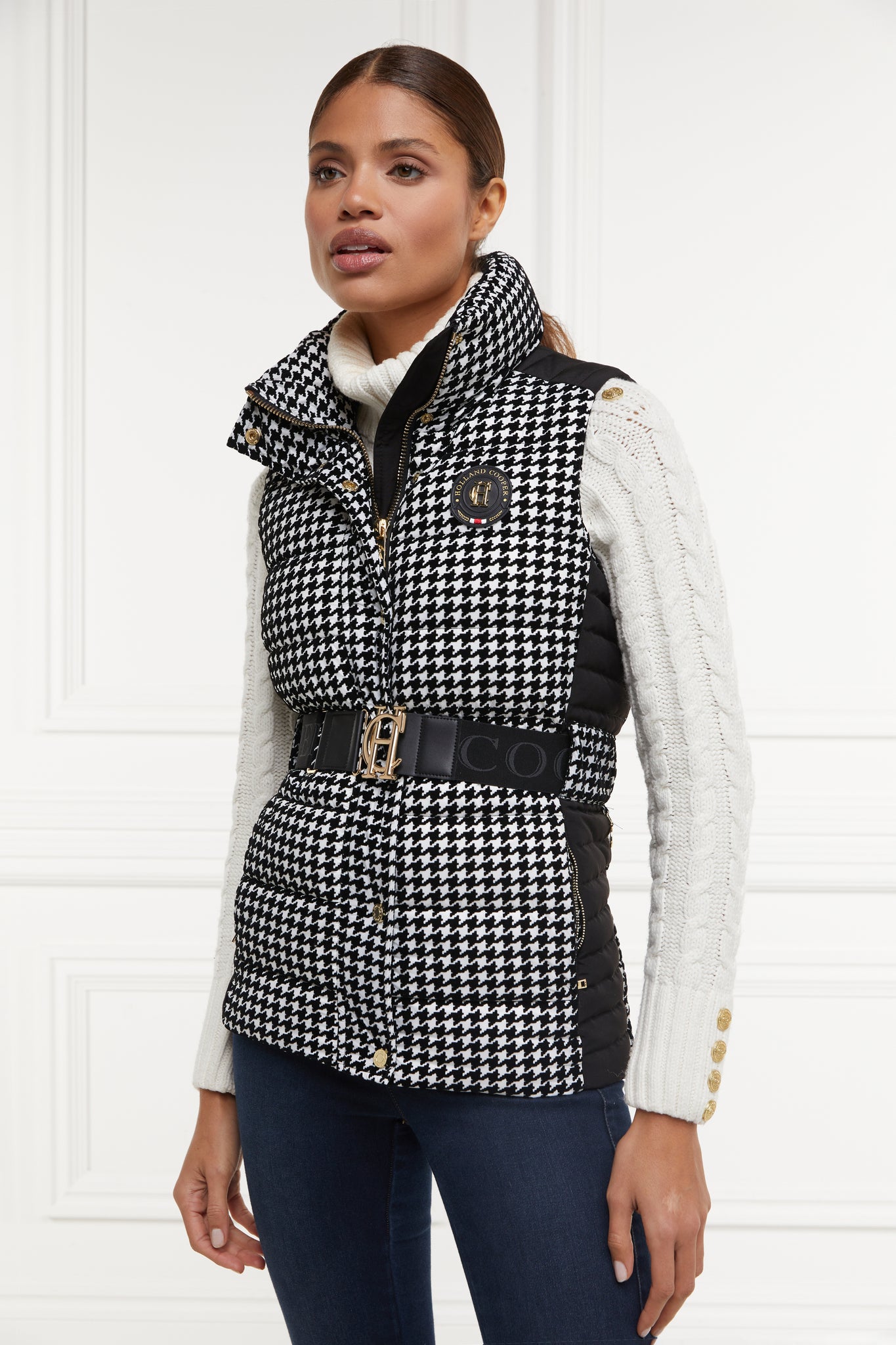 Valais Quilted Gilet (Houndstooth)