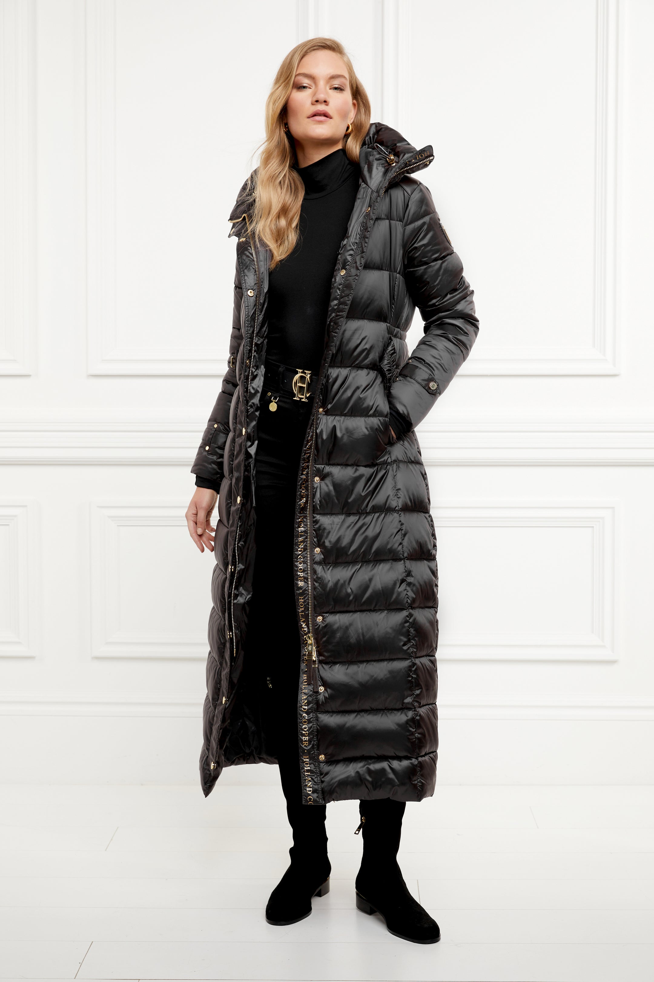 The Arosa Longline Coat (Black) Holland Cooper
