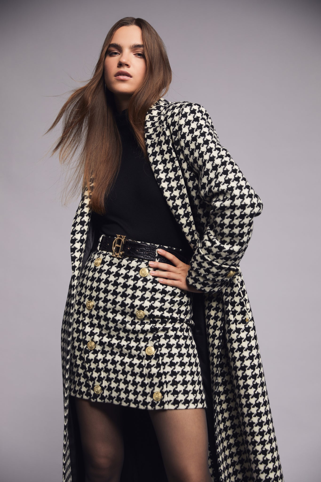 Knightsbridge Skirt (Large Scale Houndstooth) - Main Image