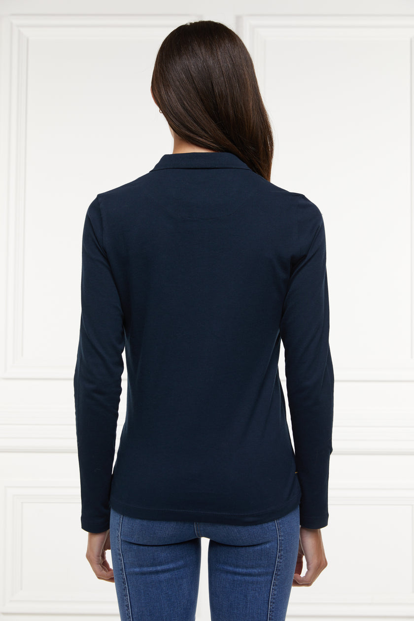Long Sleeve Crest Polo (Ink Navy) – Holland Cooper