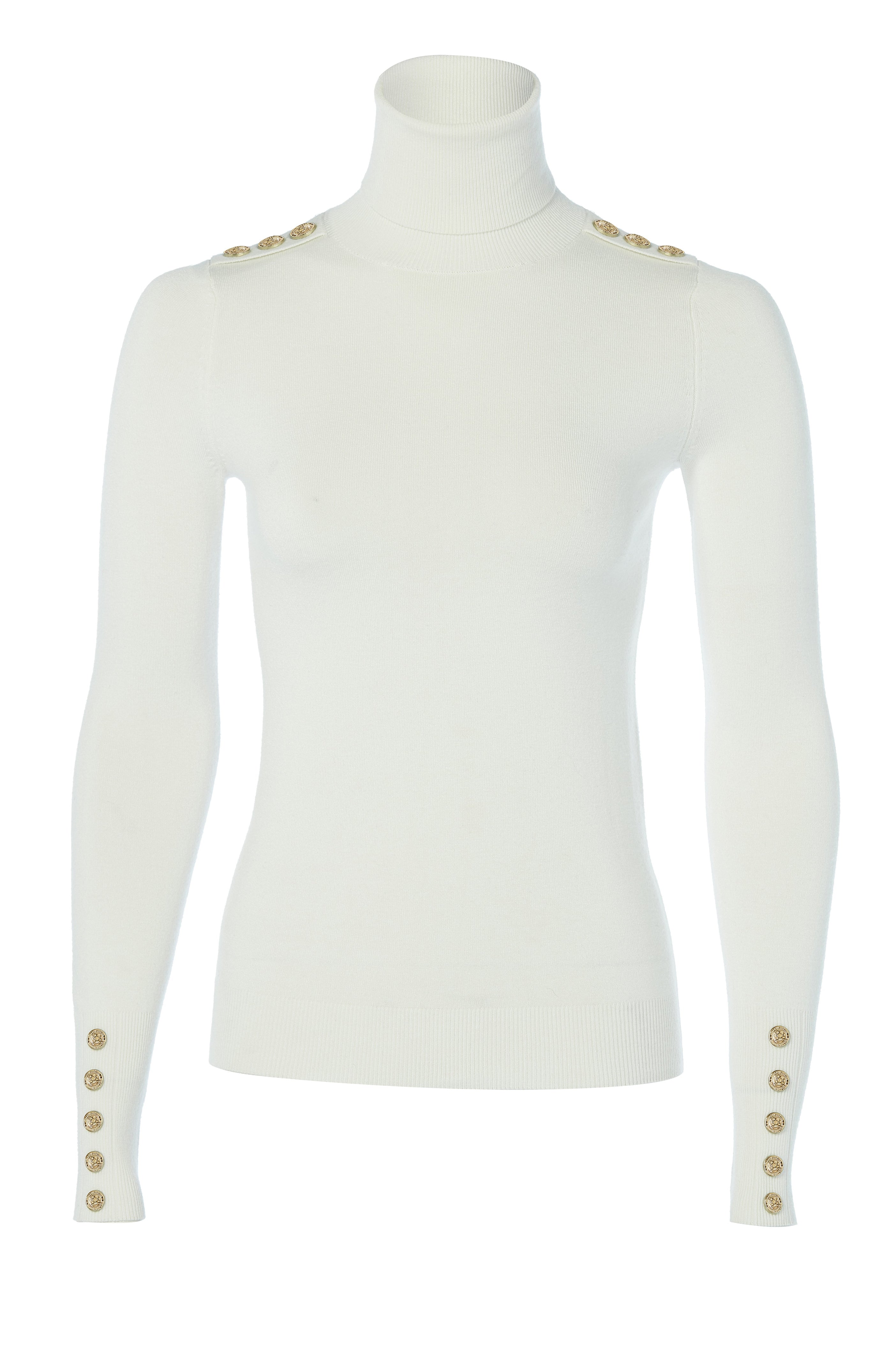 Buttoned Knit Roll Neck (Cream) – Holland Cooper
