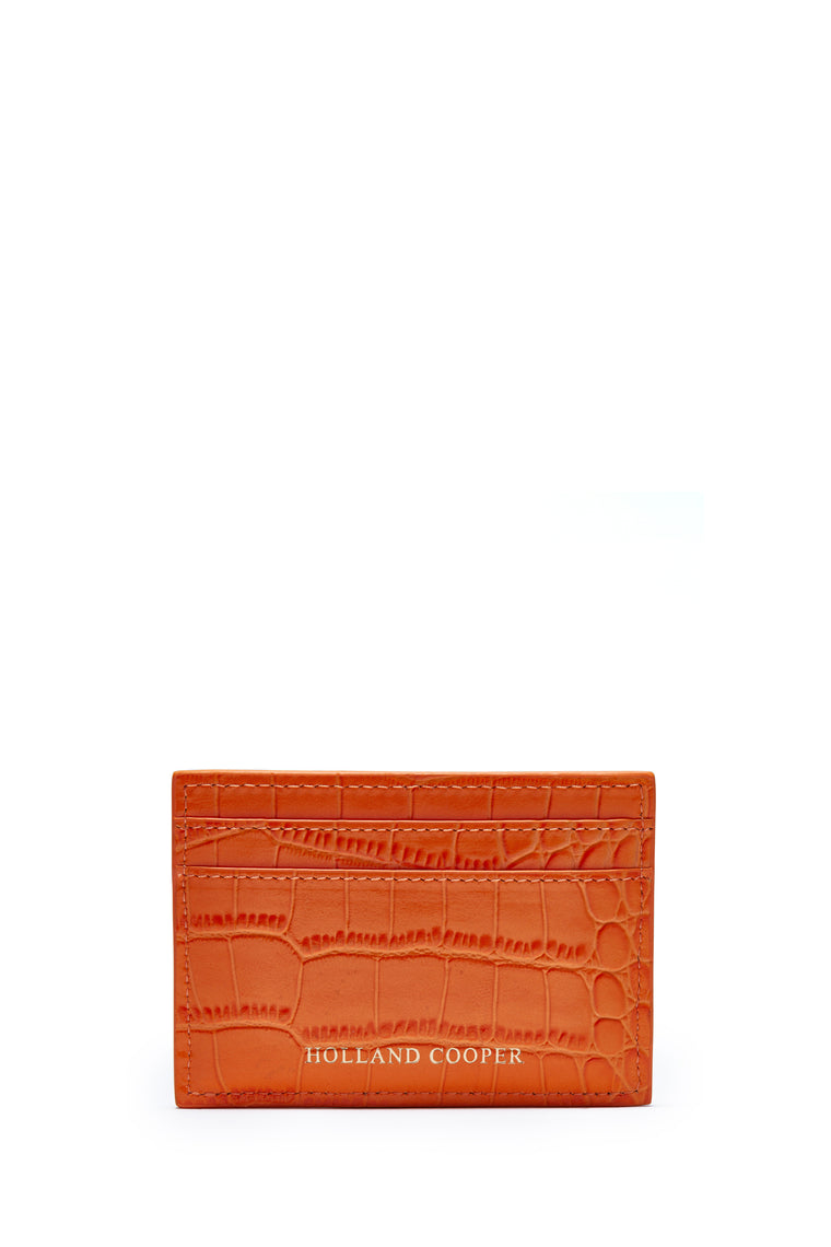 Chelsea Card Holder (Orange Croc)