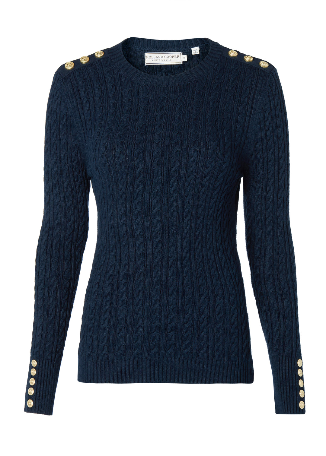 Seattle Cable Crew Knit (Ink Navy) – Holland Cooper