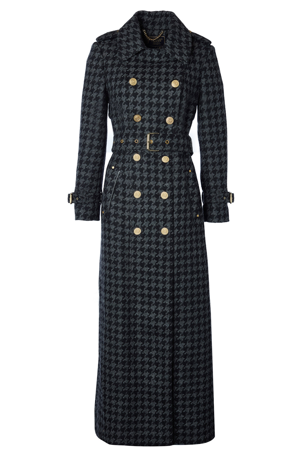 Chateau Twill Crop Shirt Charcoal Houndstooth