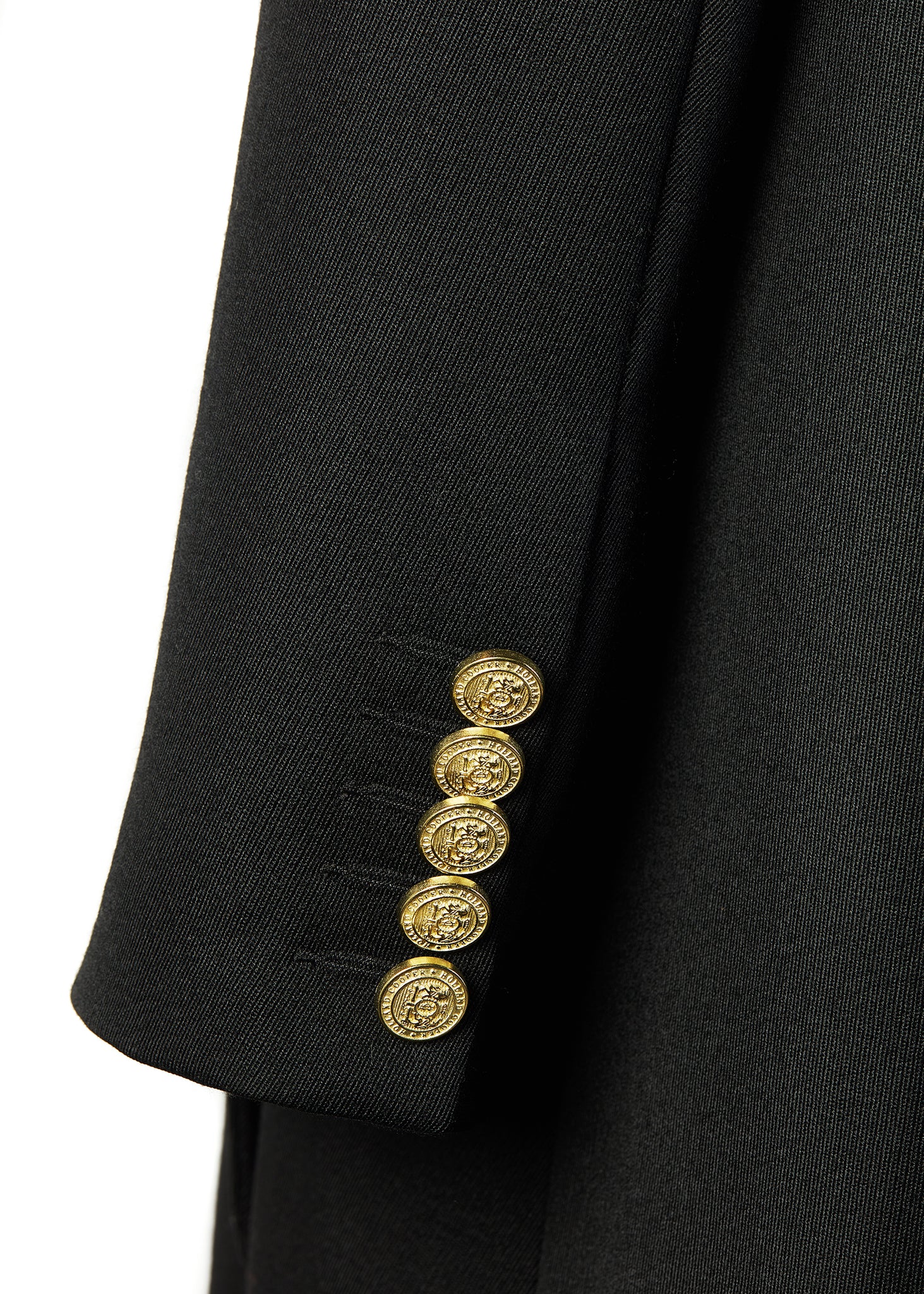 Highbury Shearling Cape Coat (Black Twill)