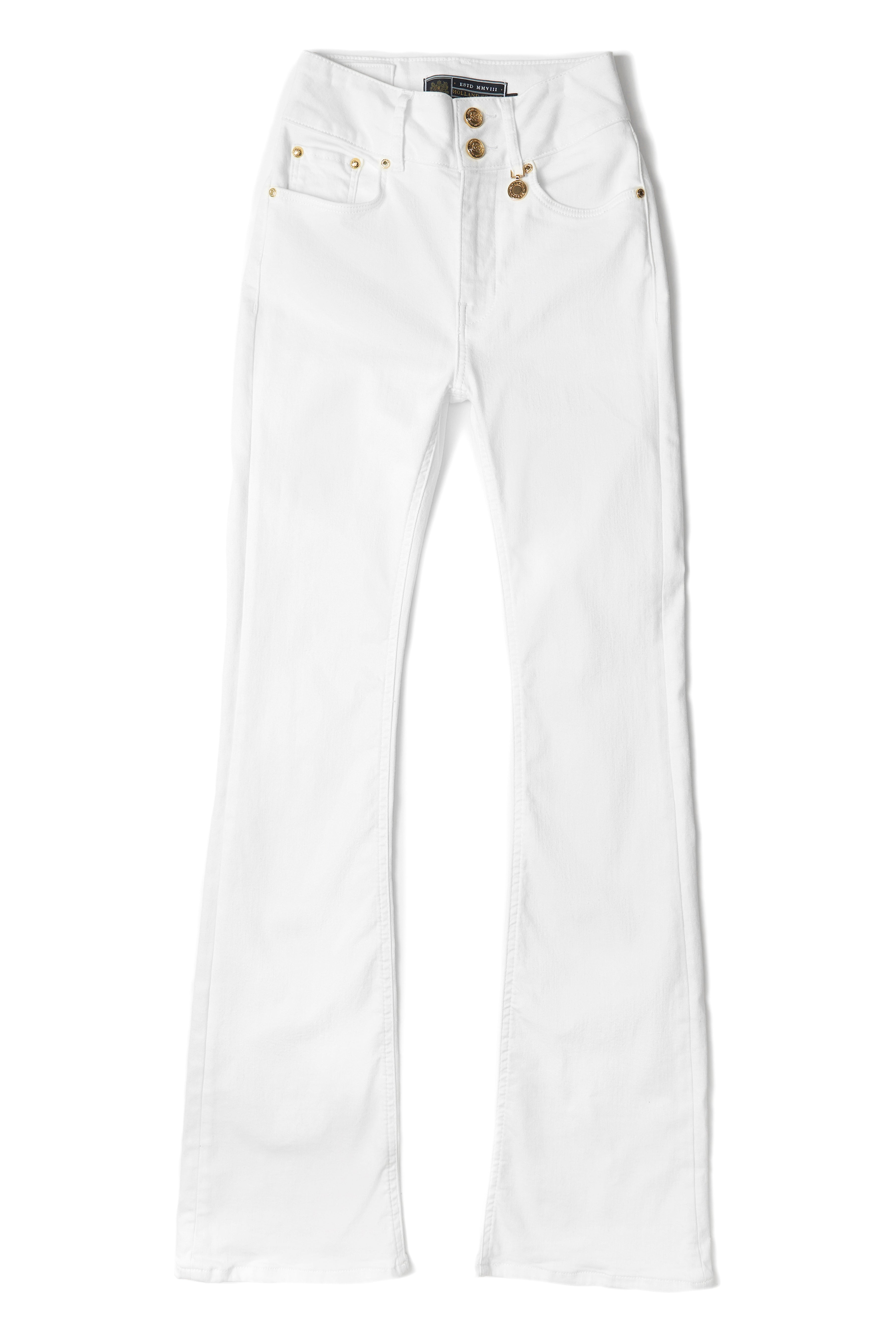 White High Rise Cuffed Jean