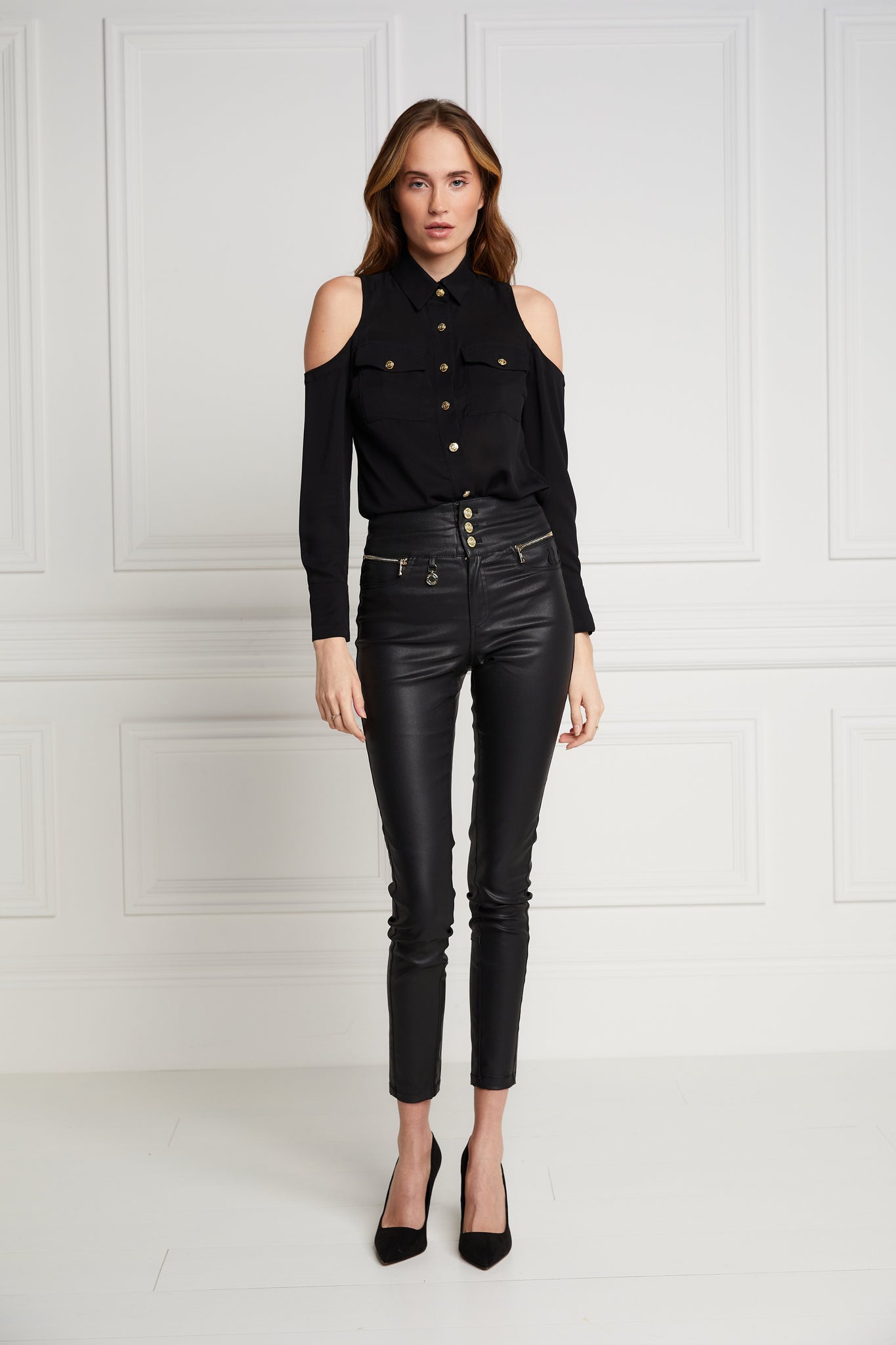 Jodhpur Jeans Leather Look (Black)