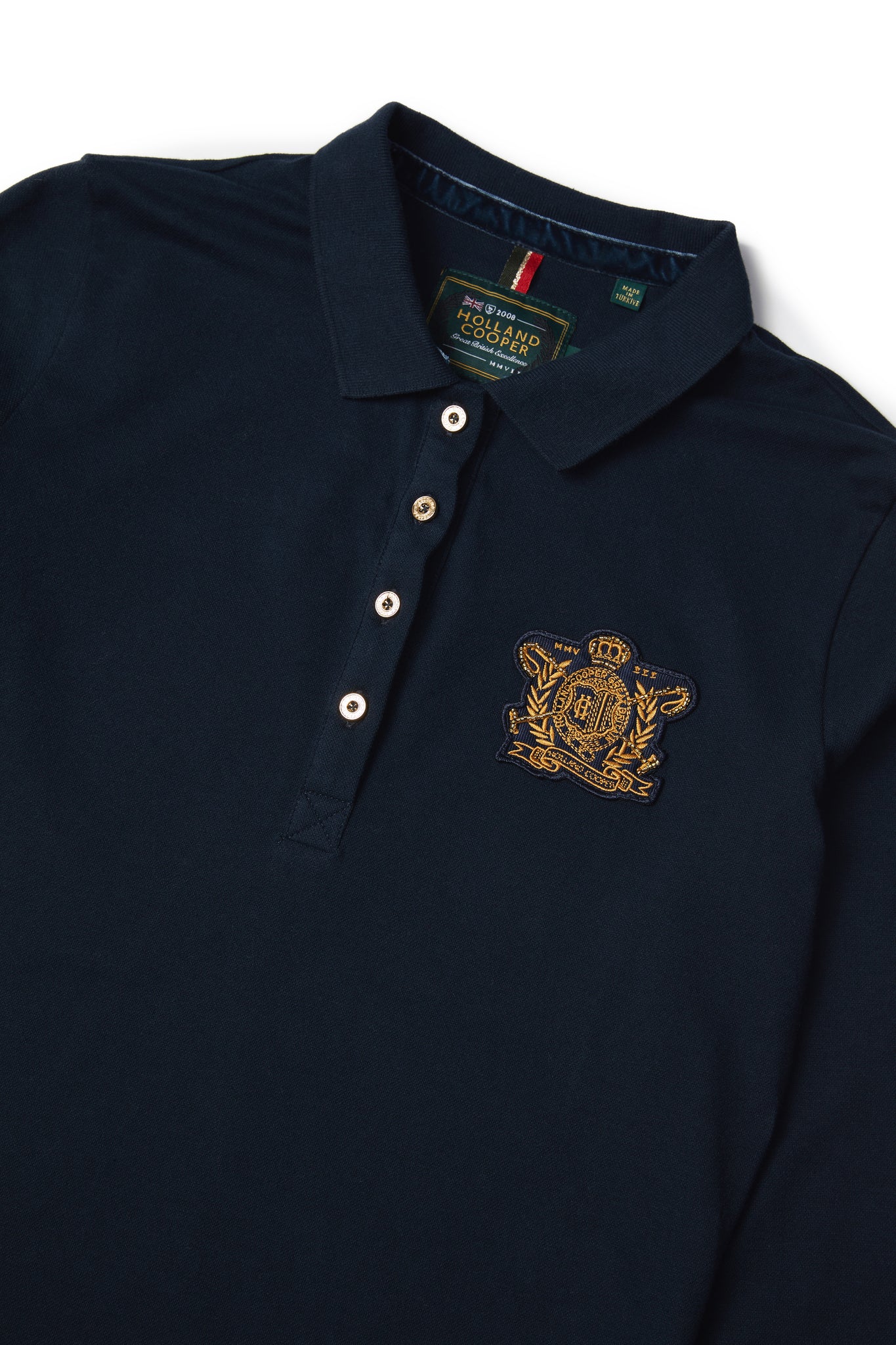 Long Sleeve Crest Polo (Ink Navy)