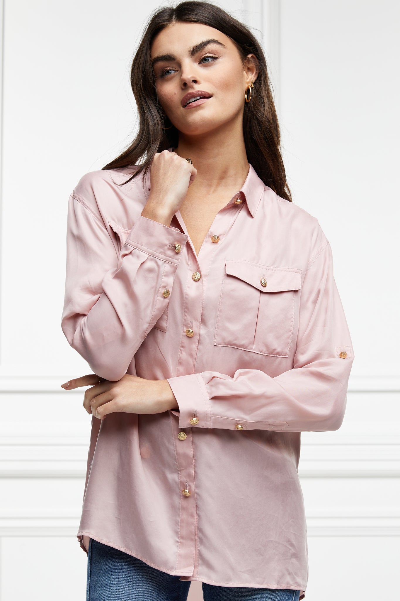 Relaxed Fit Military Shirt (Blush)