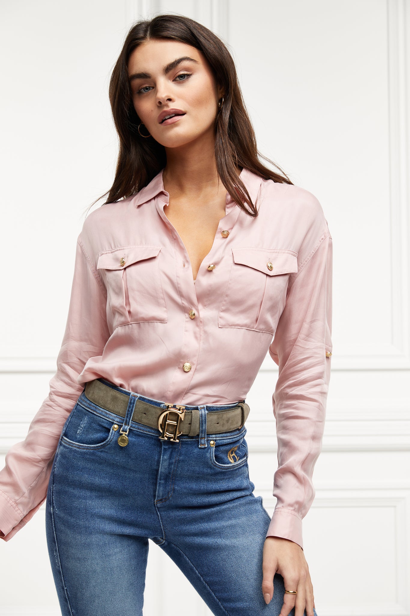 Relaxed Fit Military Shirt (Blush)