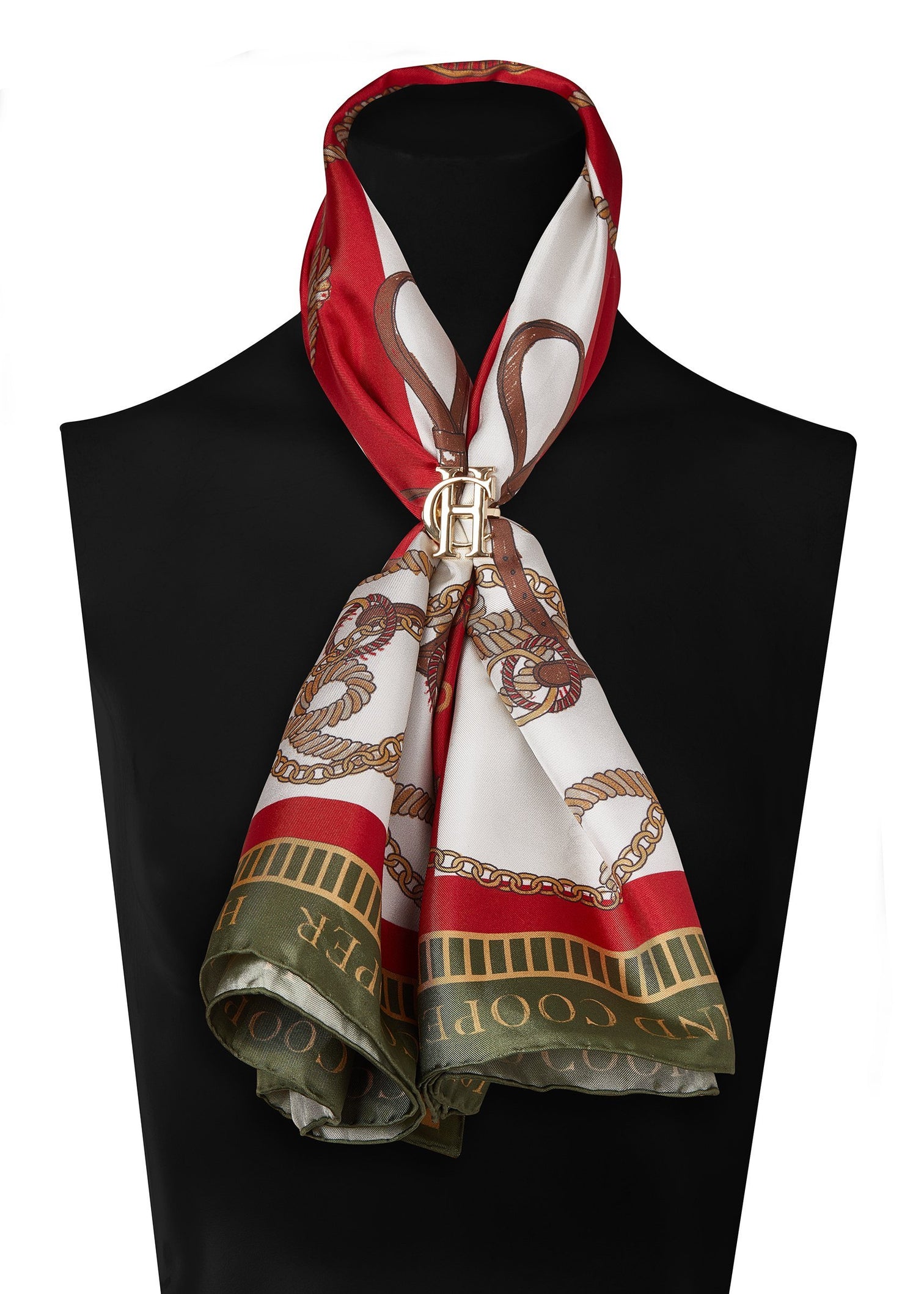Regal Horse Silk Scarf (Racing Green Heritage Red) – Holland Cooper