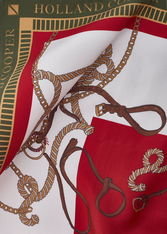 Regal Horse Silk Scarf (Racing Green Heritage Red) – Holland Cooper