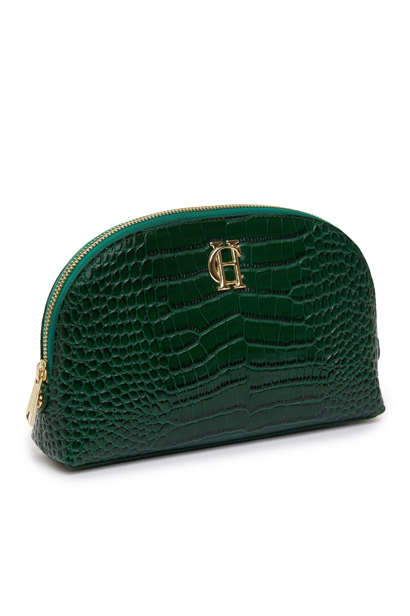 Chelsea Makeup Bag (Emerald Croc)