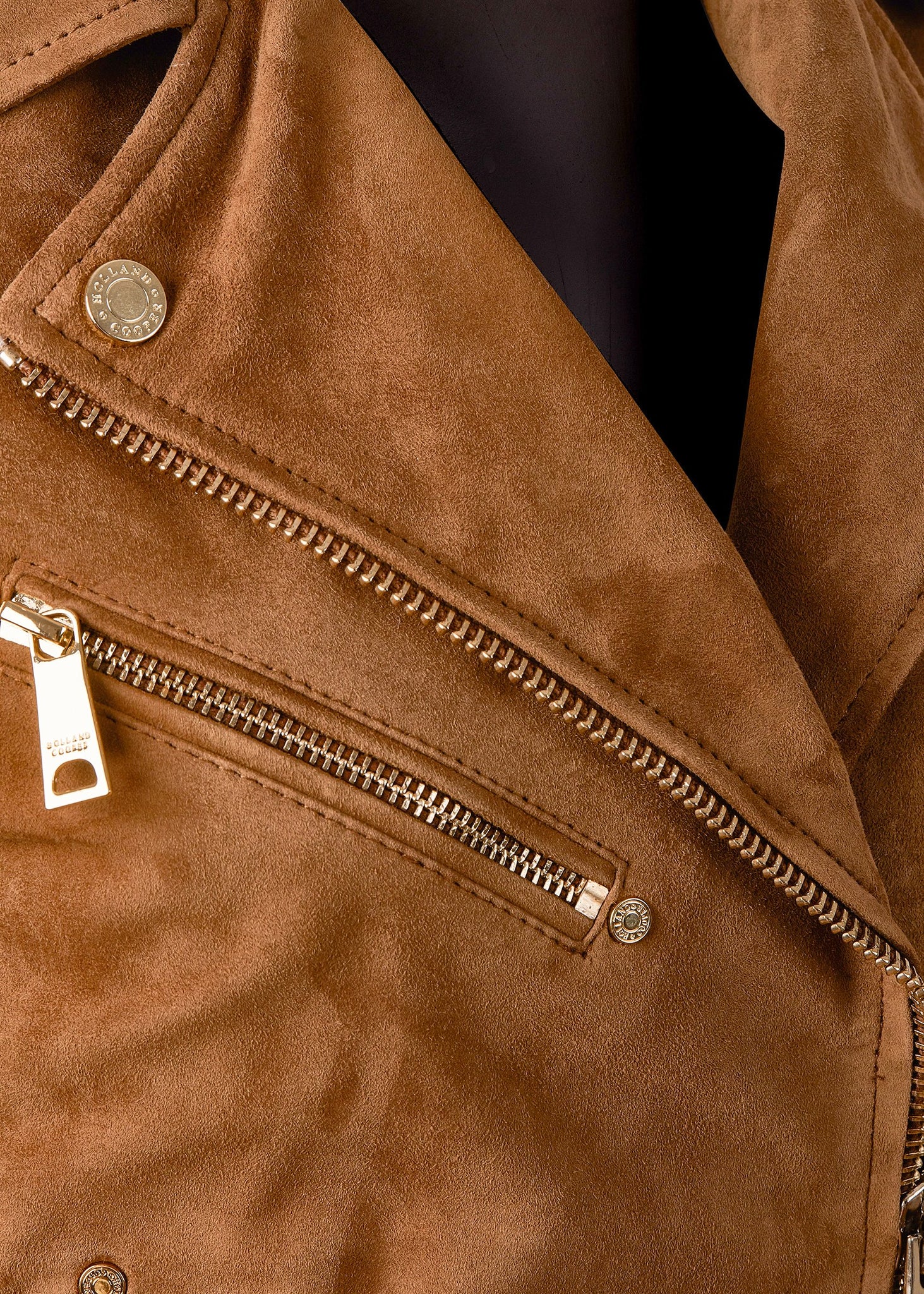 Suede Biker Jacket (Camel)
