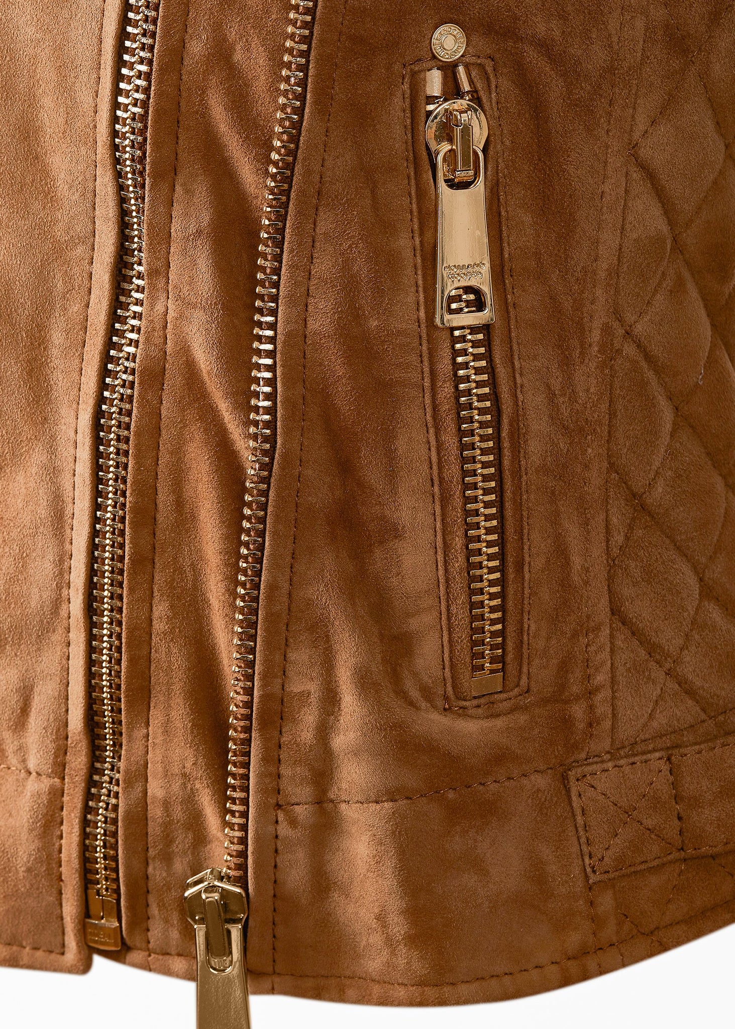 Suede Biker Jacket (Camel)