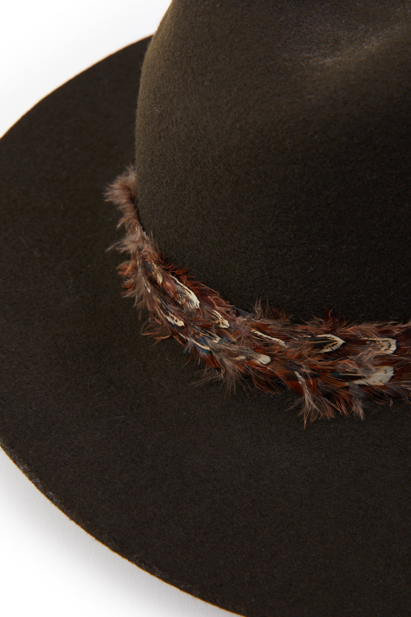 Trilby Hat Double Feather Band (Forest Green)