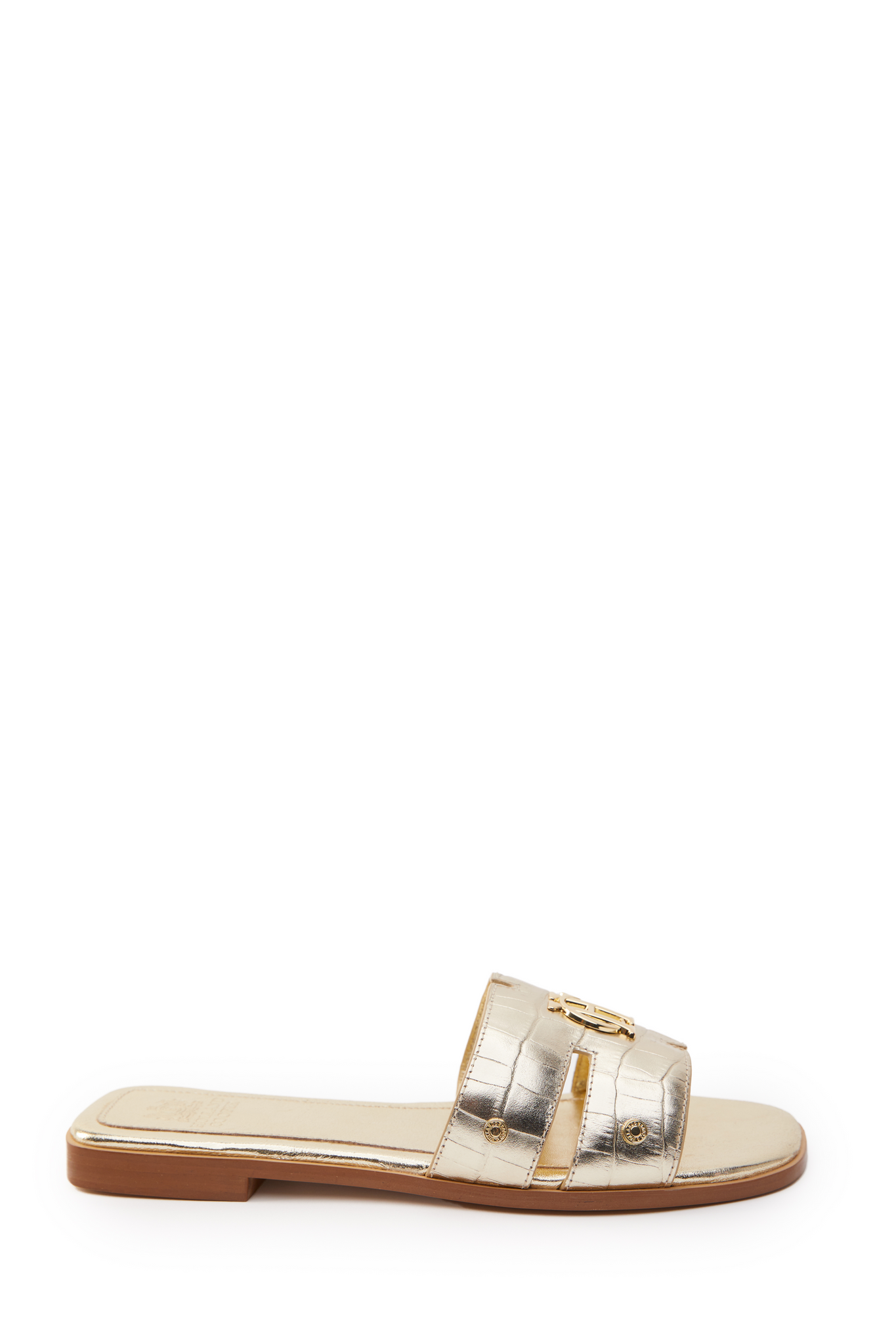 Monogram Slides Gold Croc