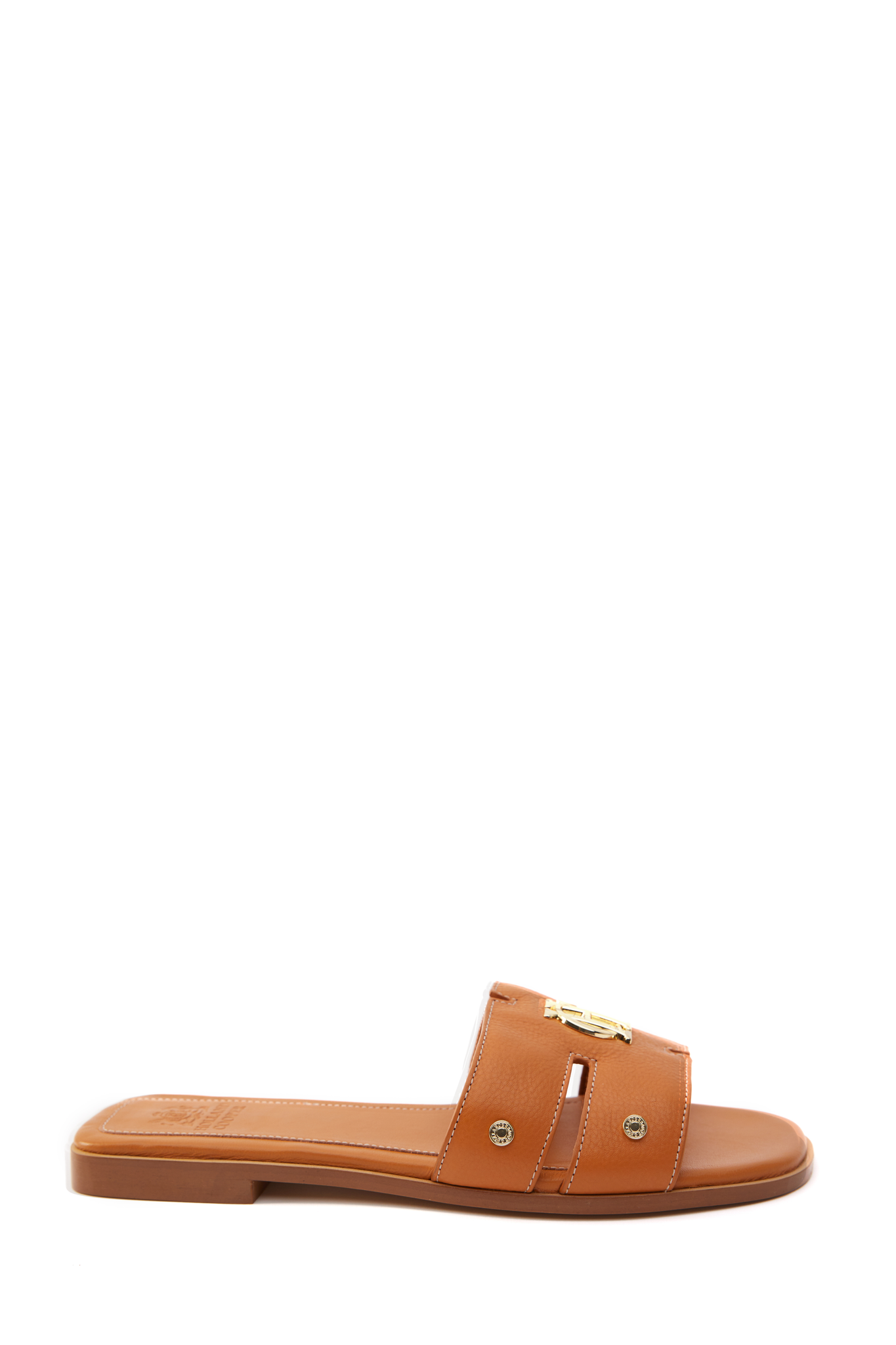 Monogram Slides Monogram Slides (Tan Leather) – Holland Cooper